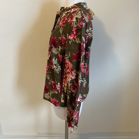 J. Jill Olive Floral Textured Jacket - Picture 3 of 11